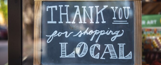 thank you for shopping local sign in window